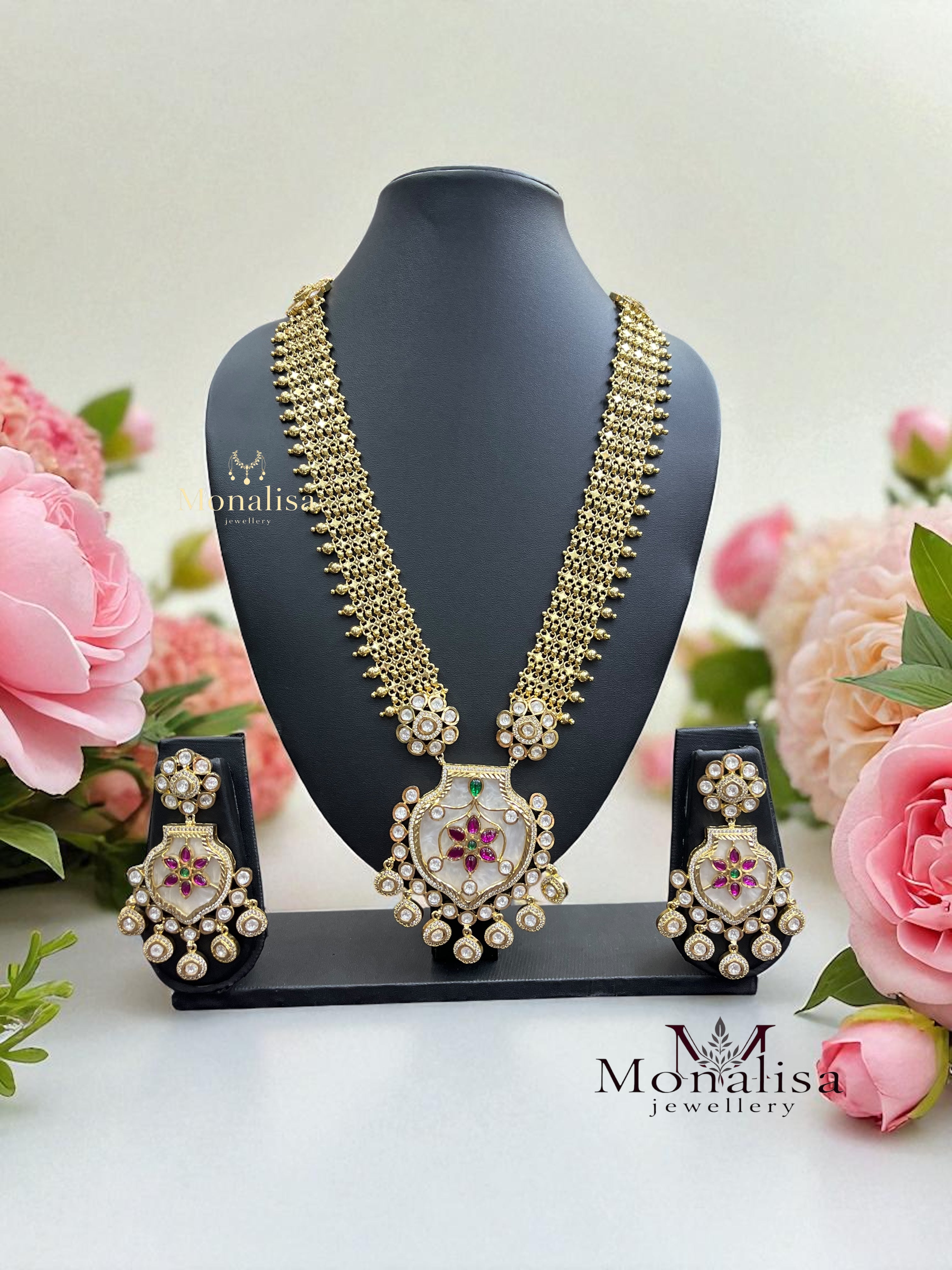 MOP Antique Designer Long Necklace