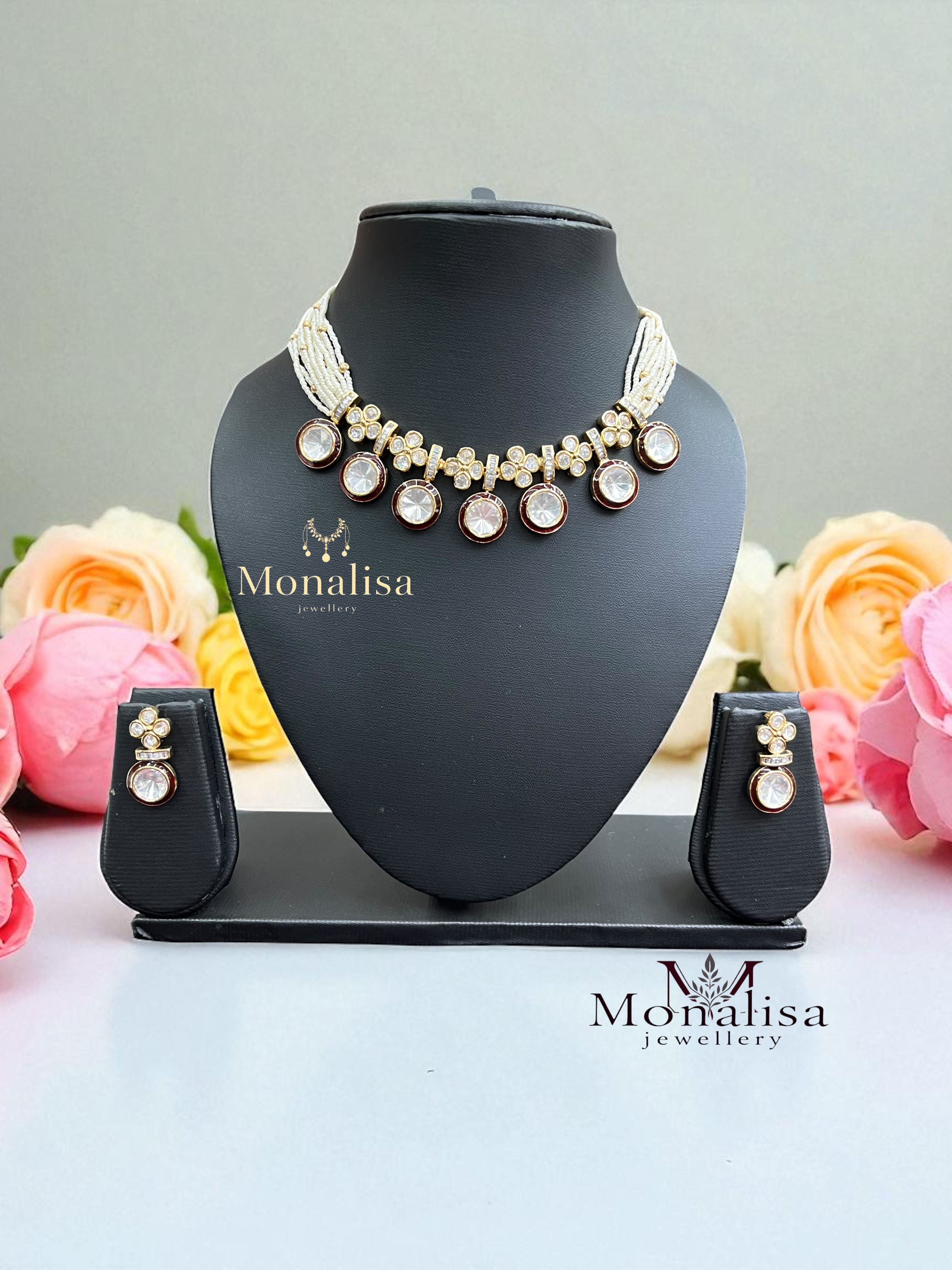 Kanitha Polki Designer Necklace Set