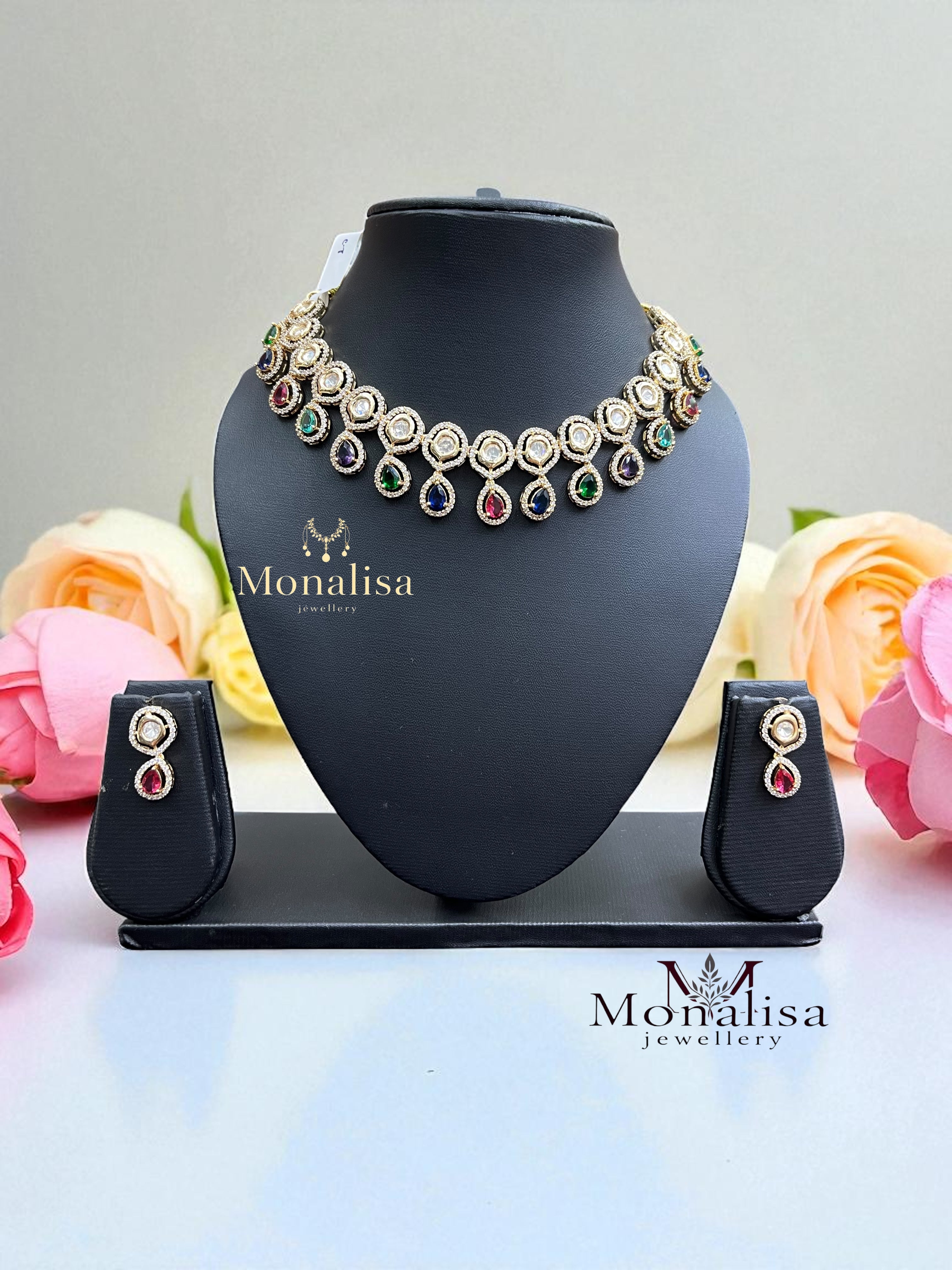 Charmaine Polki Designer Necklace Set