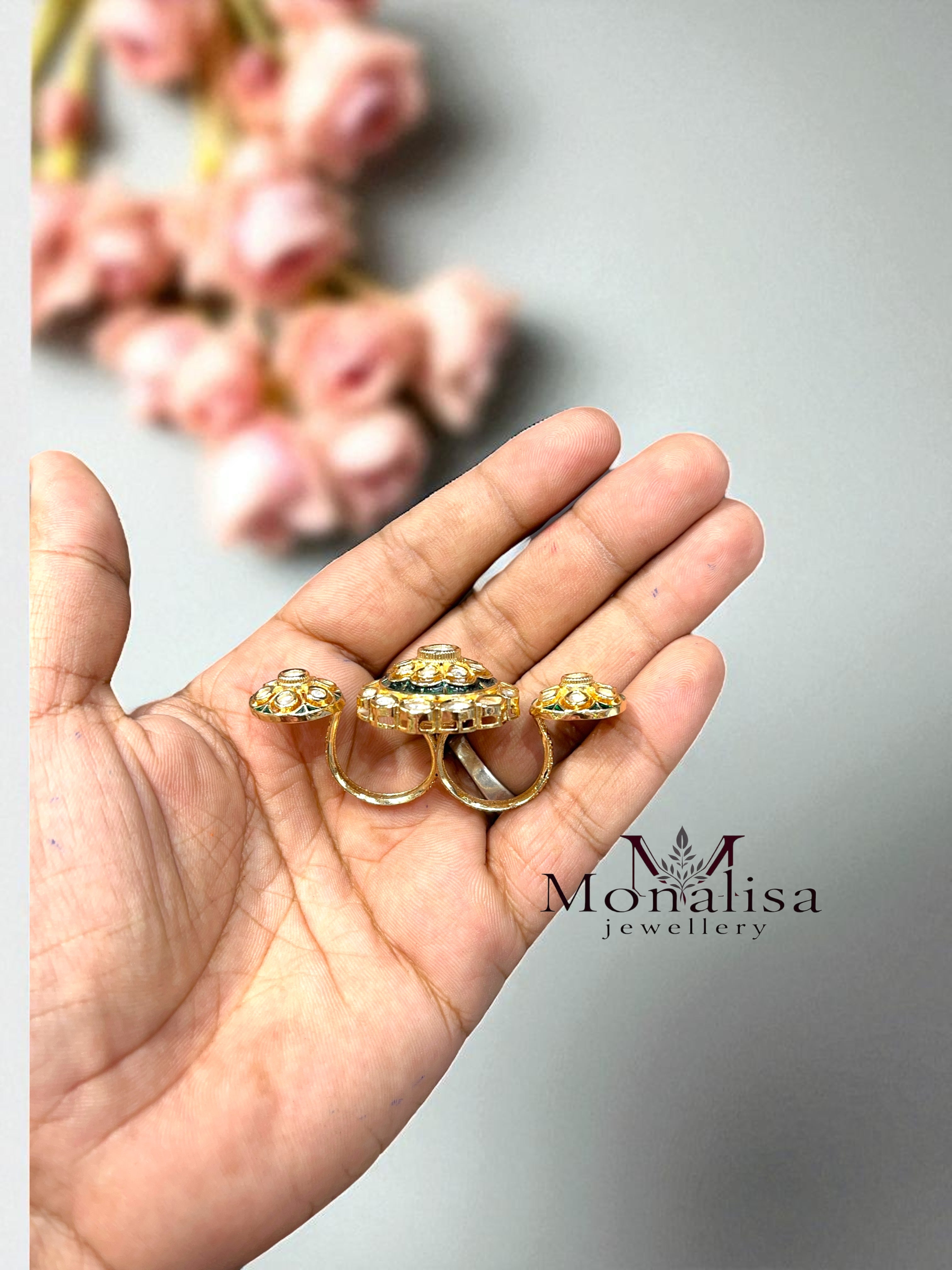 Rajvika Two Finger Designer Ring