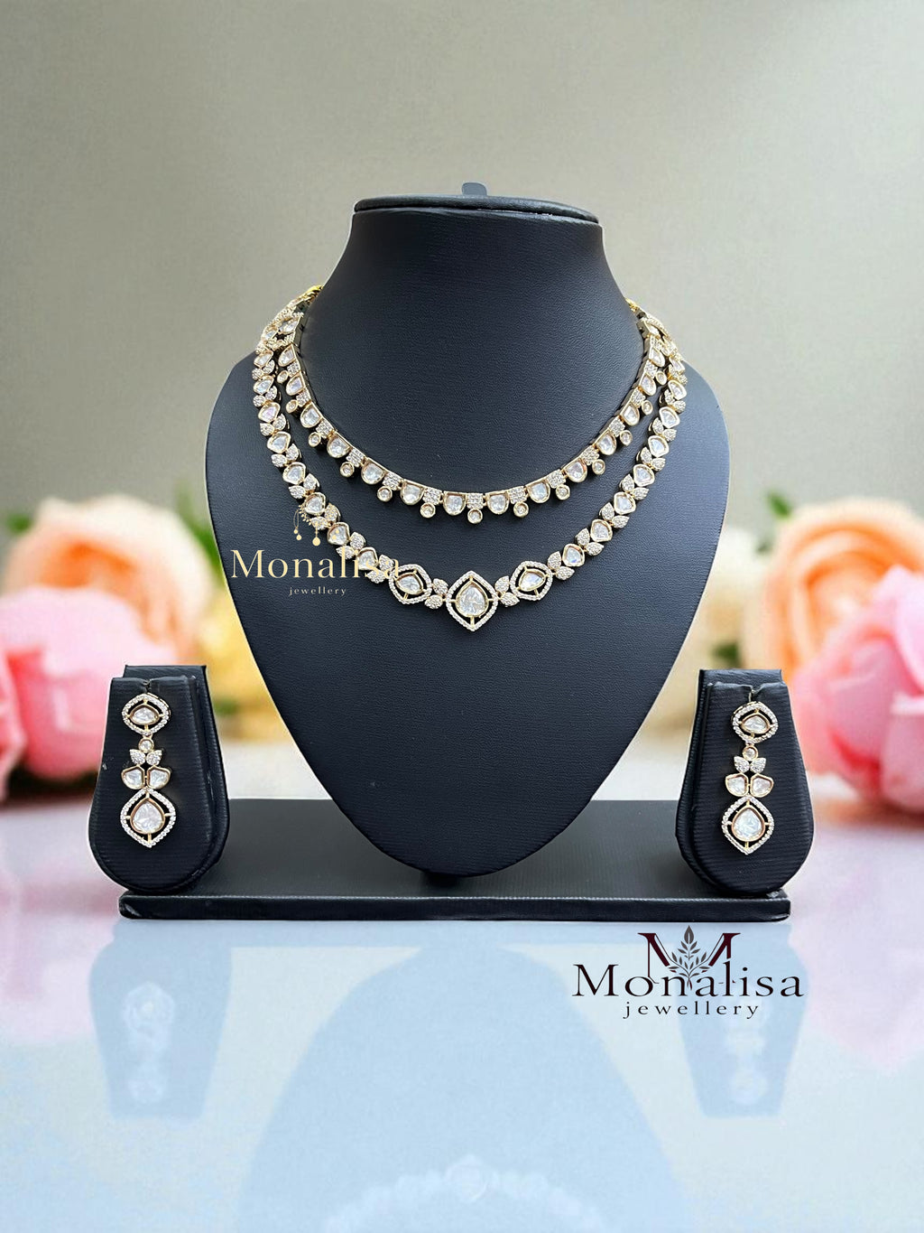 Natasha Polki Designer Necklace Set