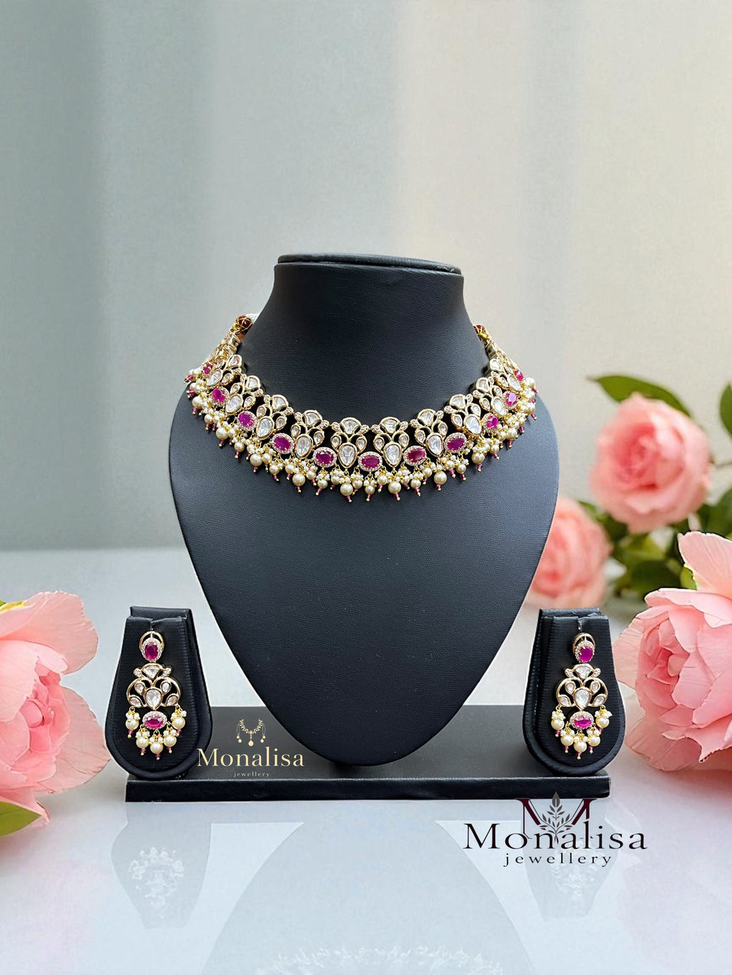 Glamy Polki Designer Necklace Set