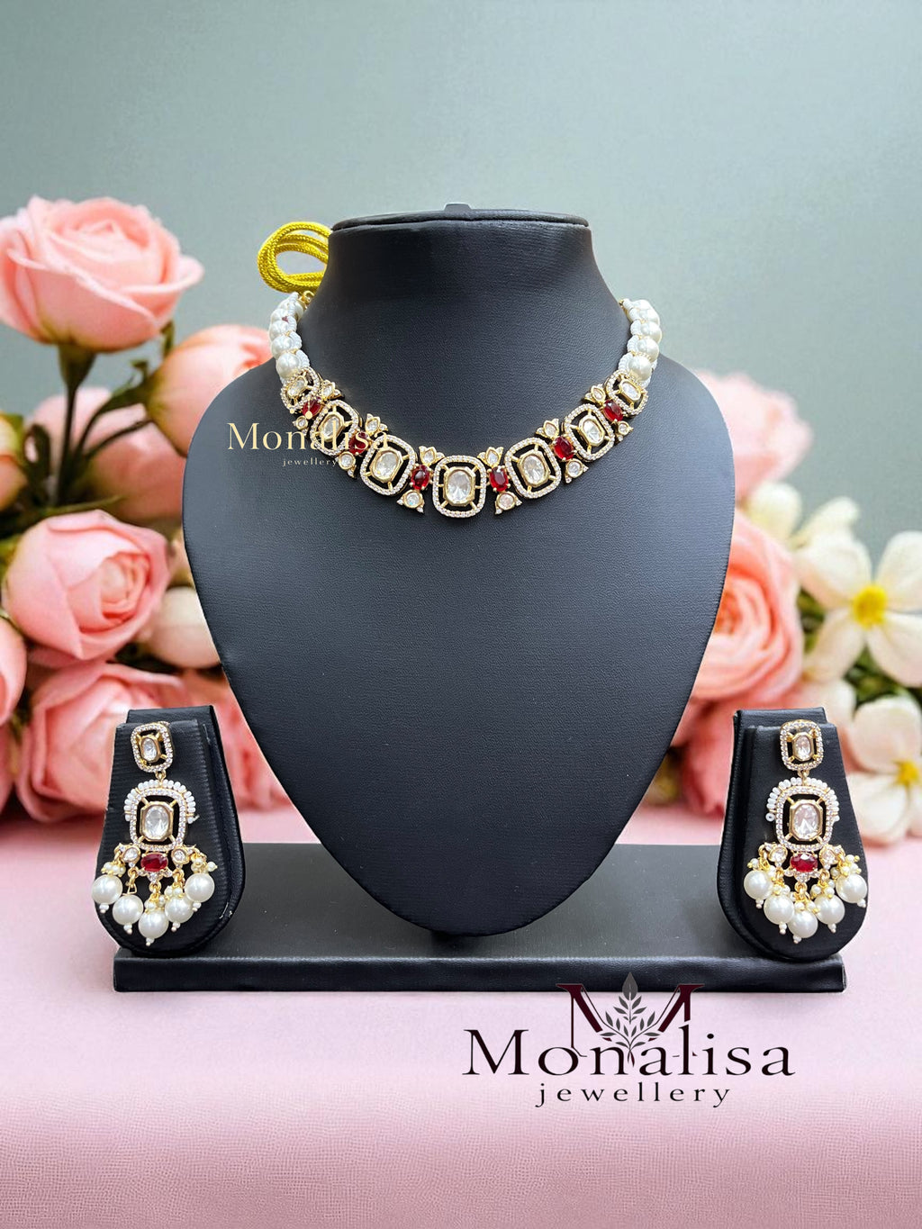 Dhruva Polki Designer Necklace Set