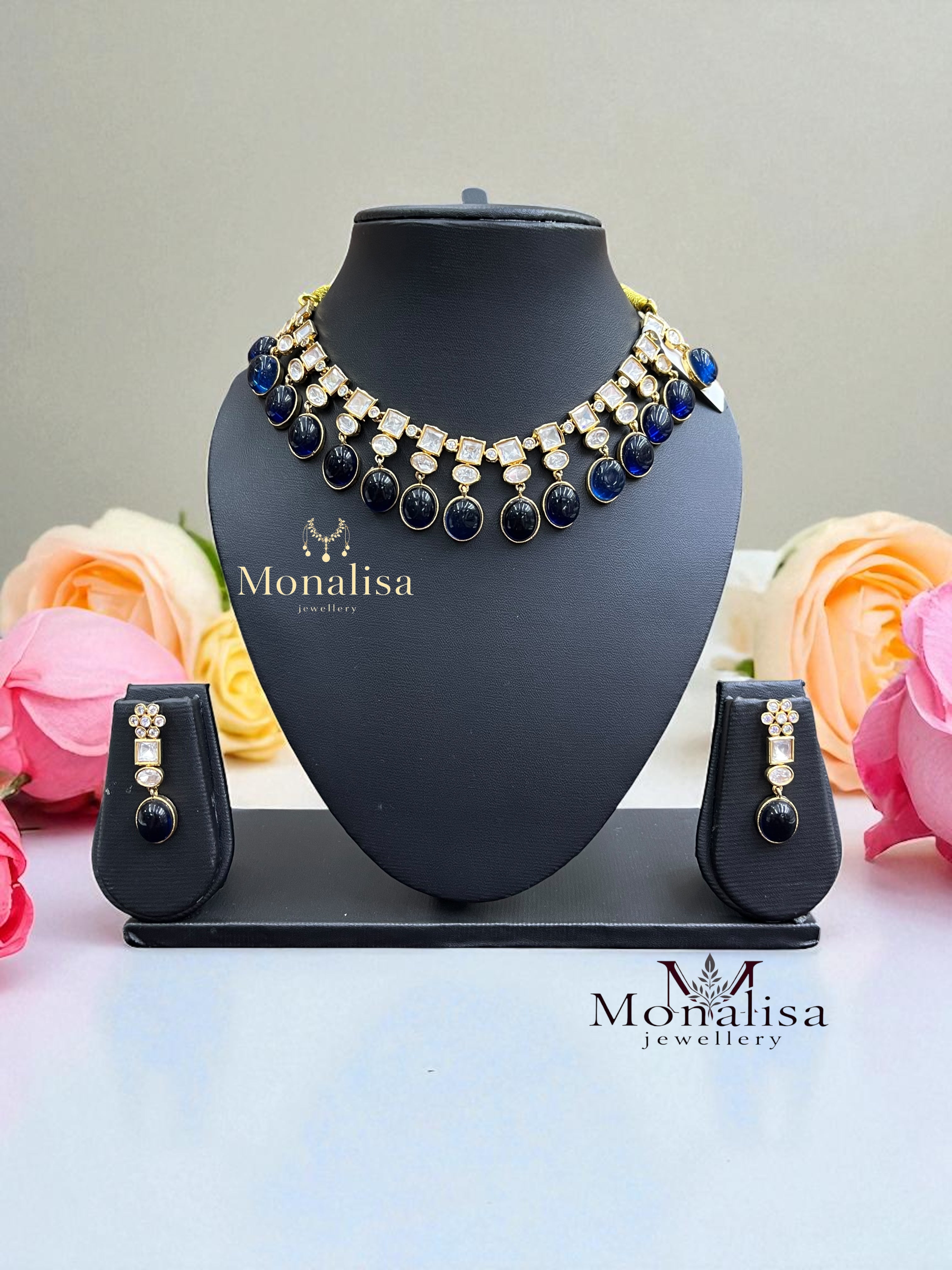 Rutva Polki Designer Necklace Set
