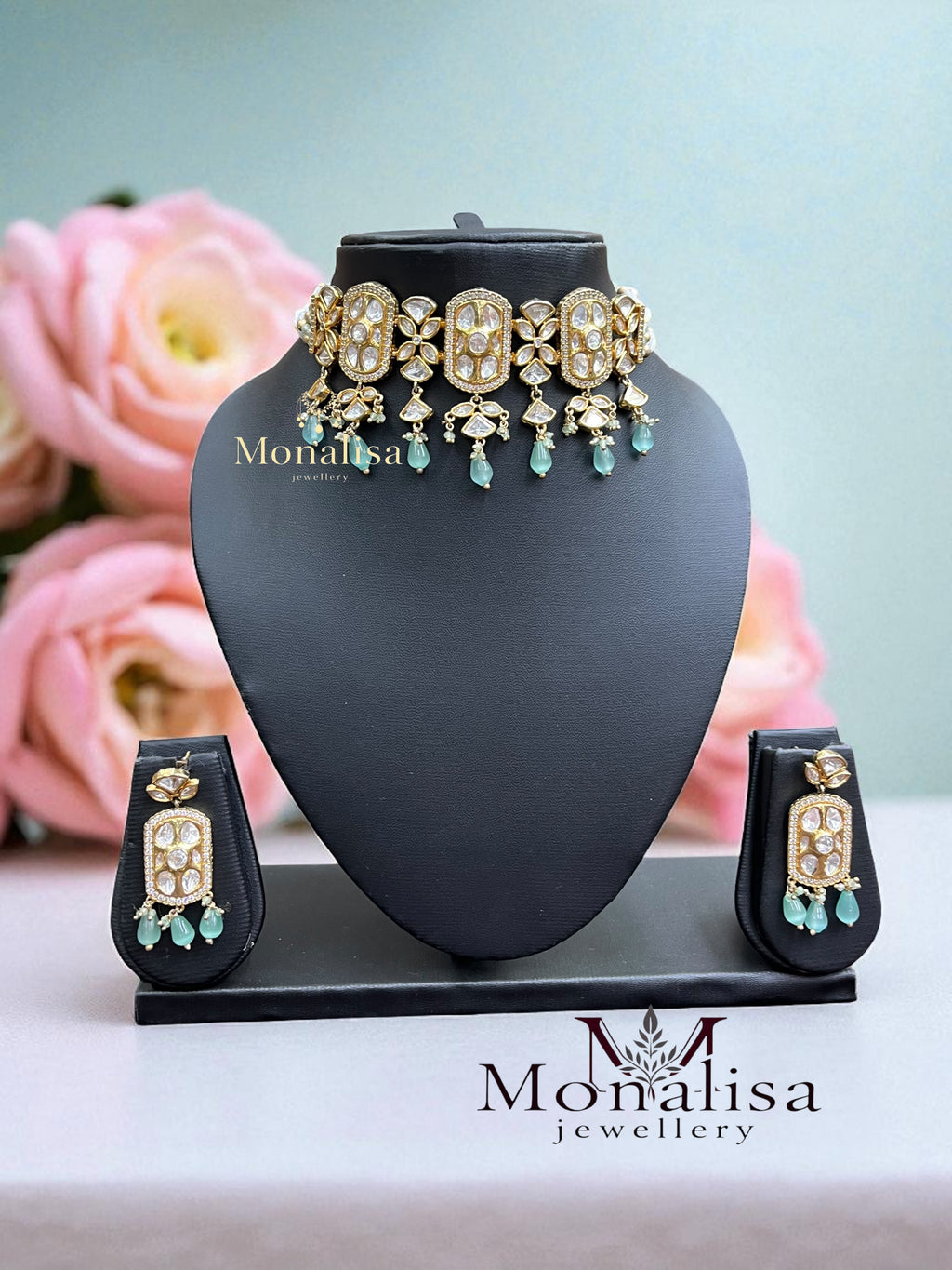 Mythiri Polki Designer Necklace Set