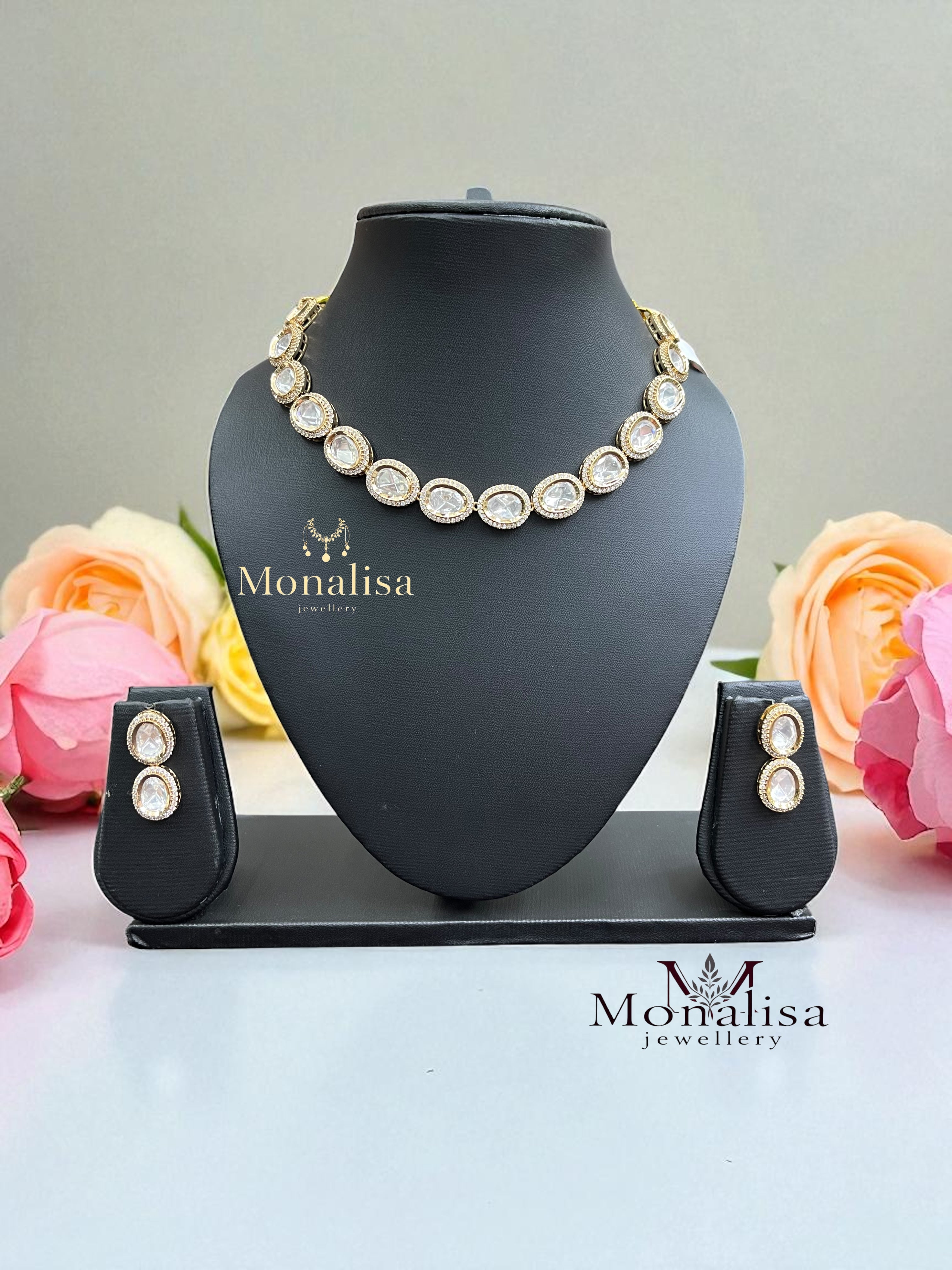 Parita Polki Designer Necklace Set