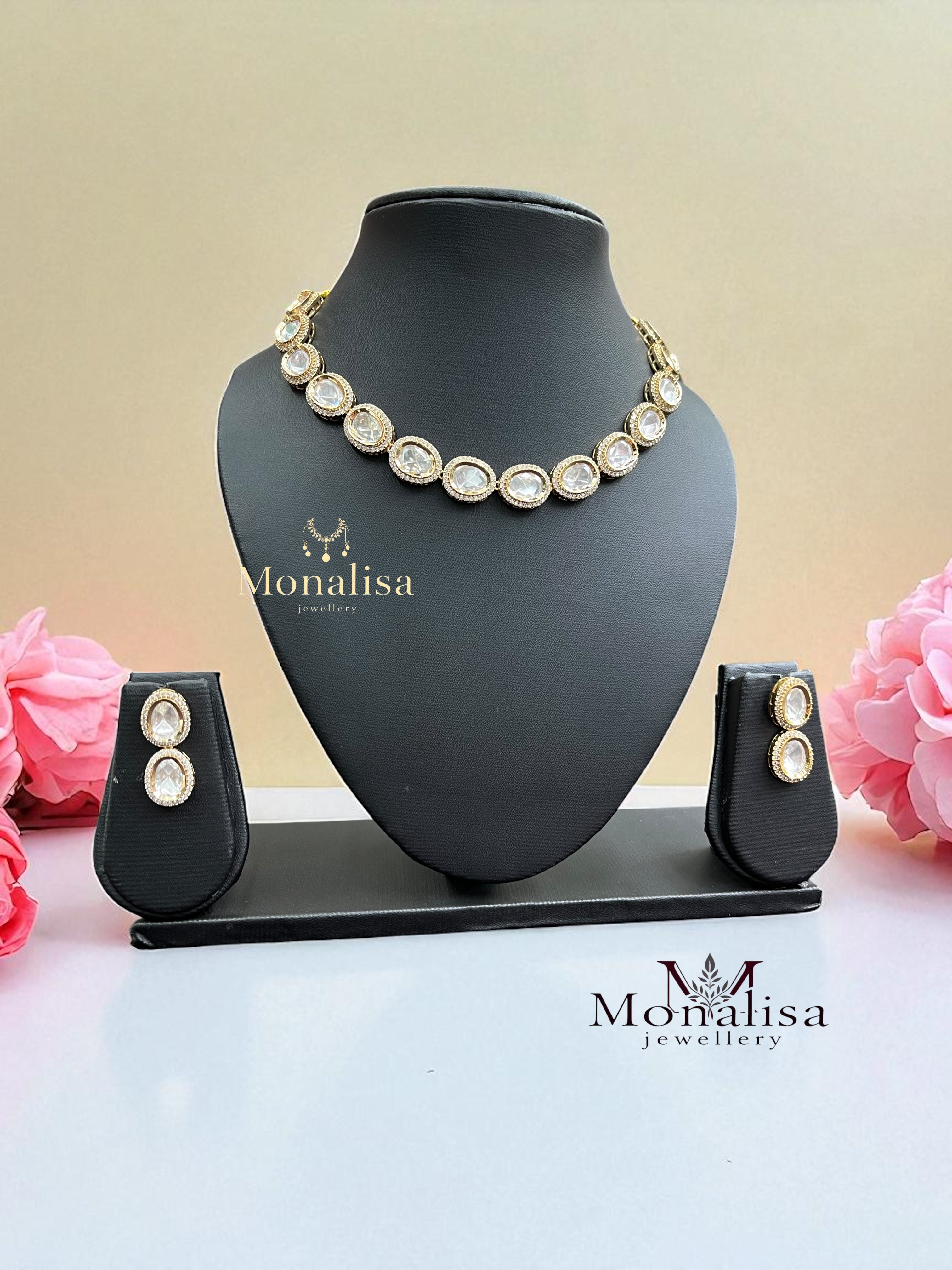 Parita Polki Designer Necklace Set