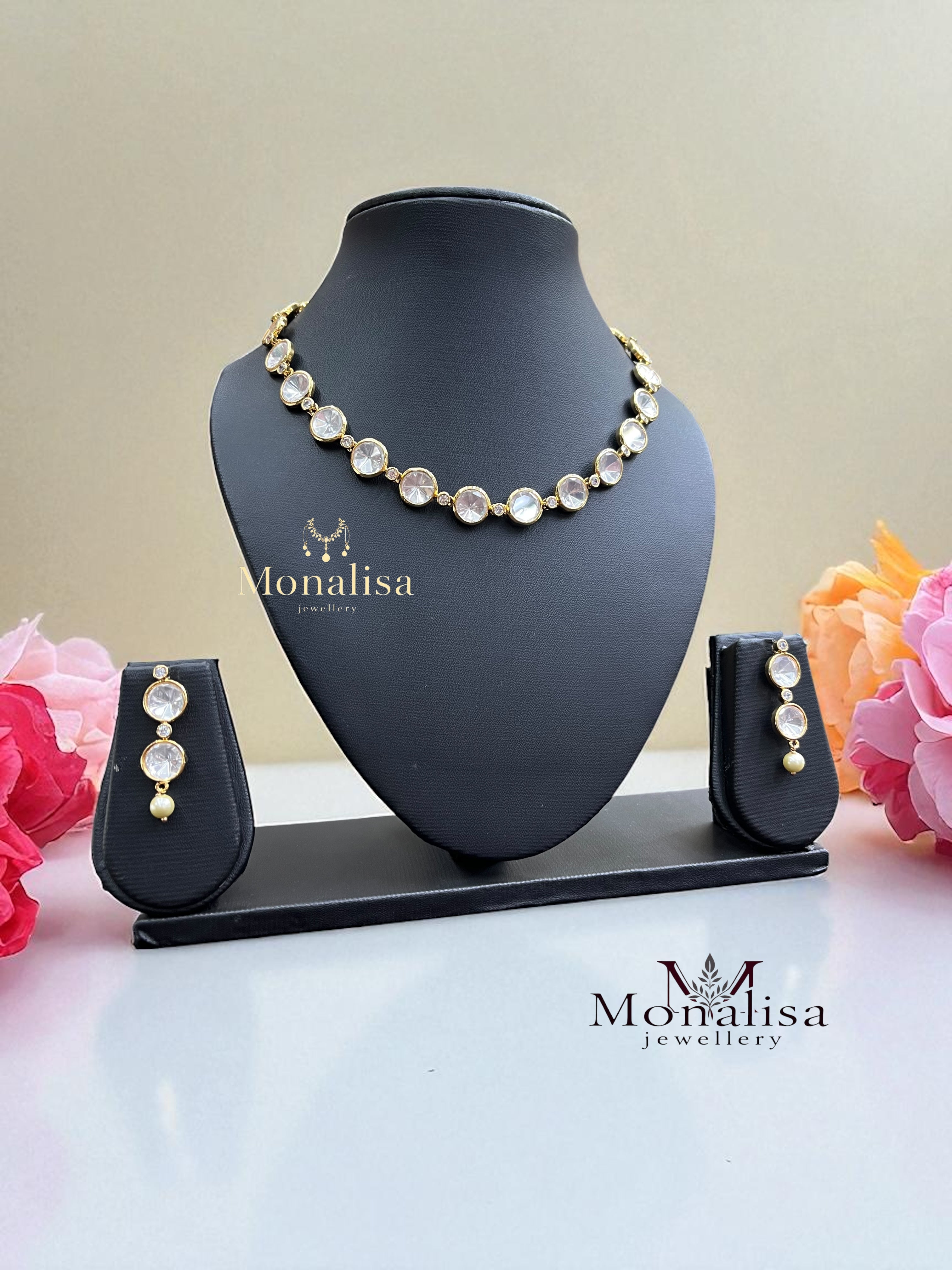 Menaja Polki Designer Necklace Set