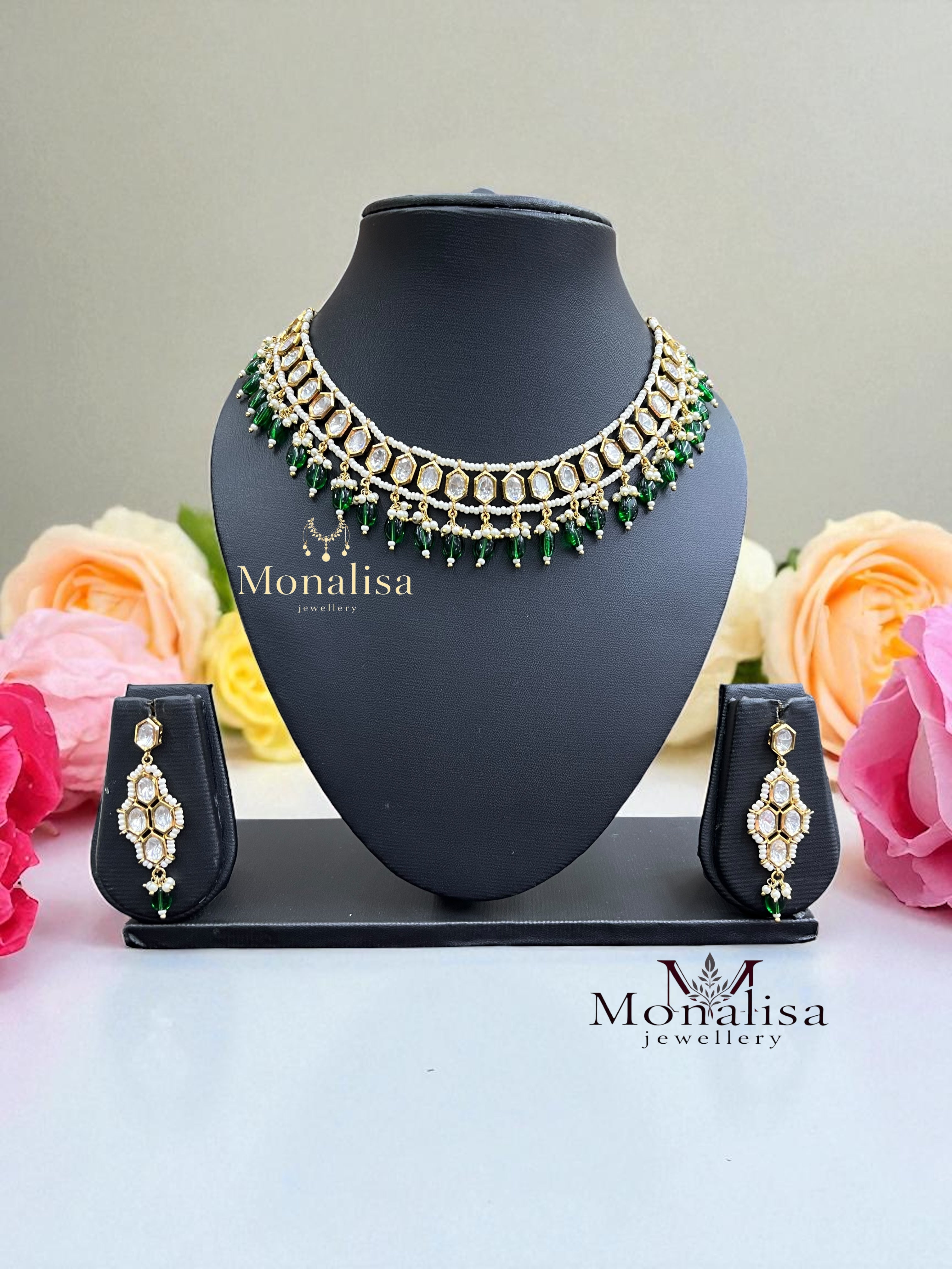 Sahana Polki Designer Necklace Set