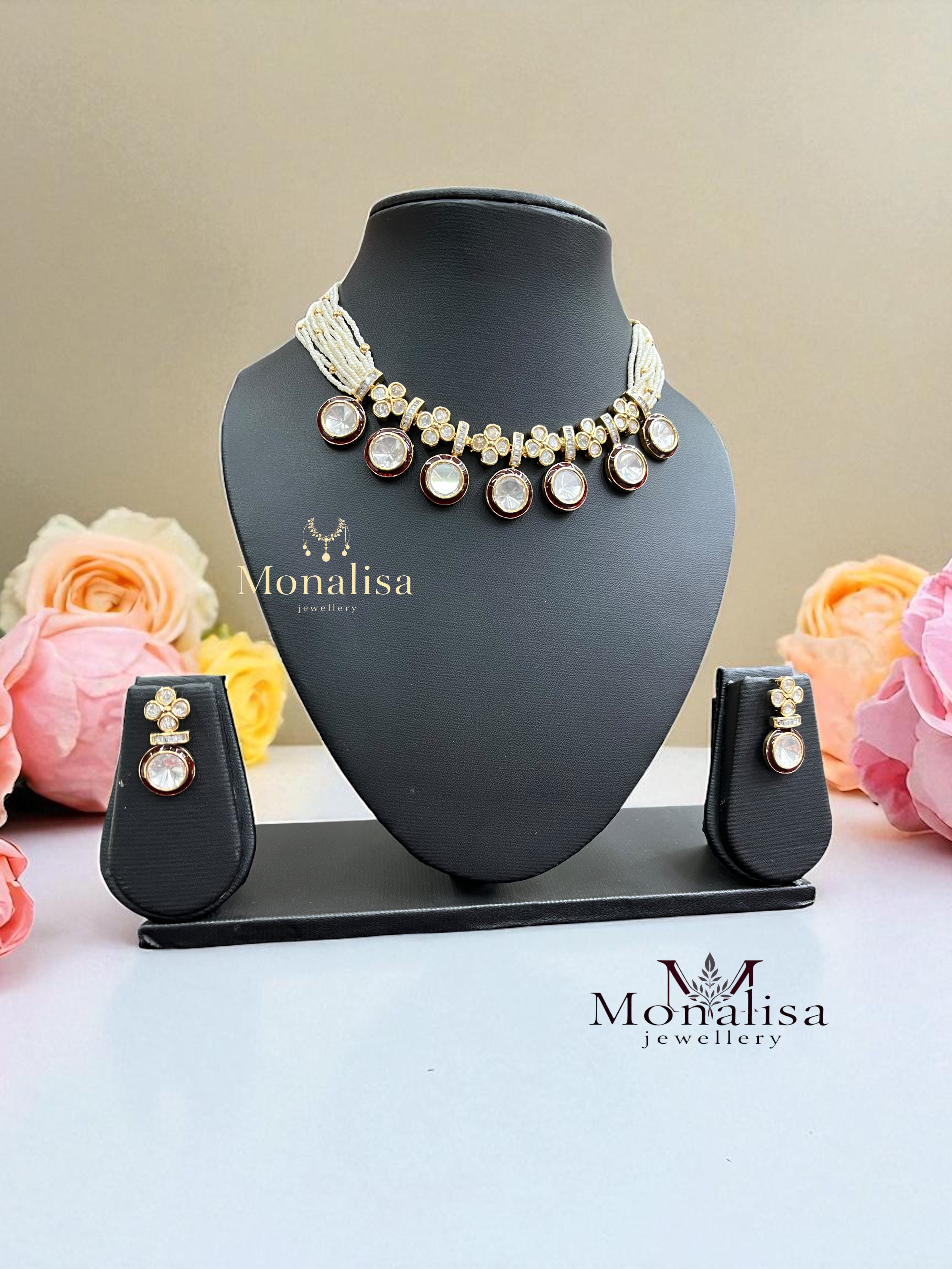 Kanitha Polki Designer Necklace Set