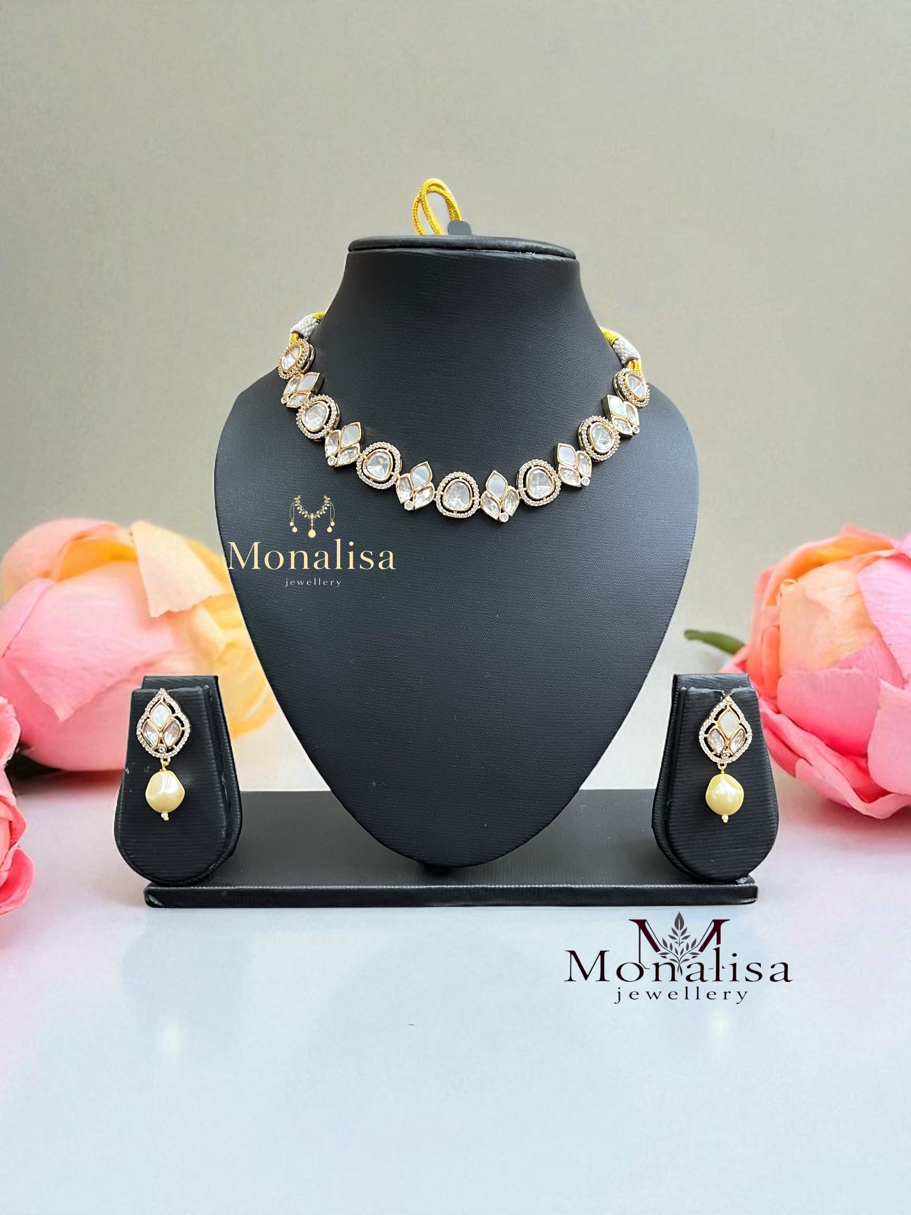 Bela Polki Designer Necklace Set