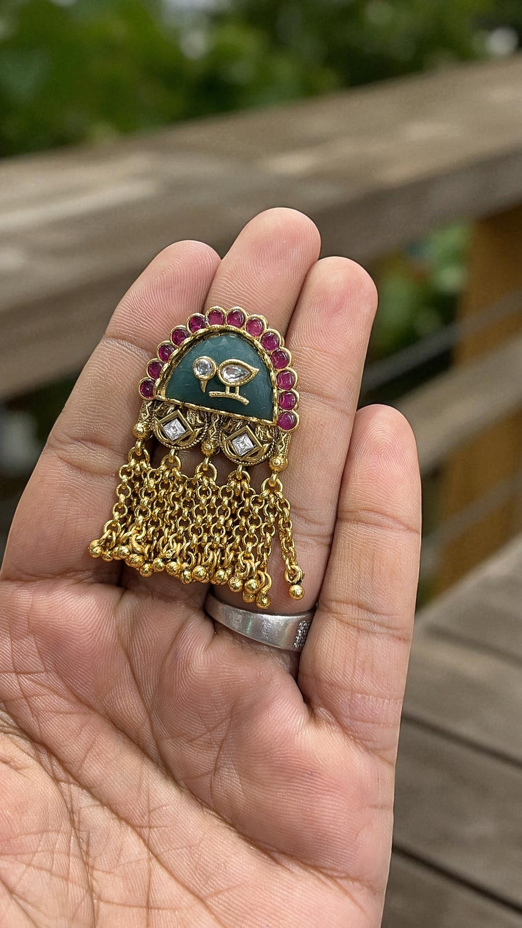 Ritvi  Antique Designer Lariat Ring