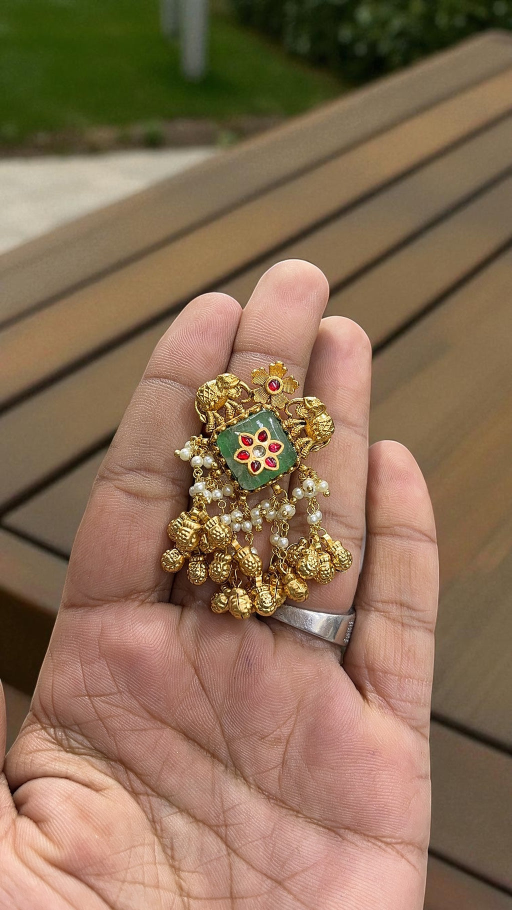 Manvi Elephant Antique Designer  Ring