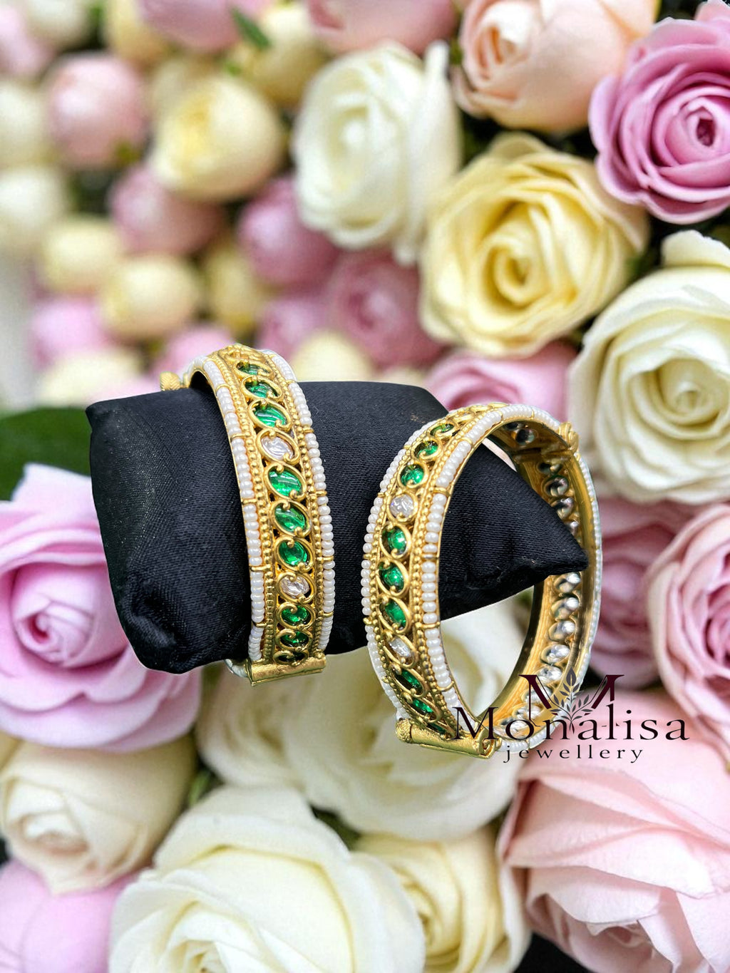 Ritu Green Polki Designer Bangles