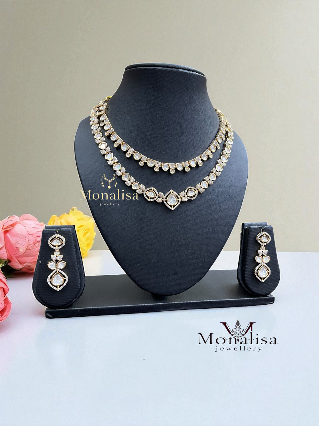Natasha Polki Designer Necklace Set