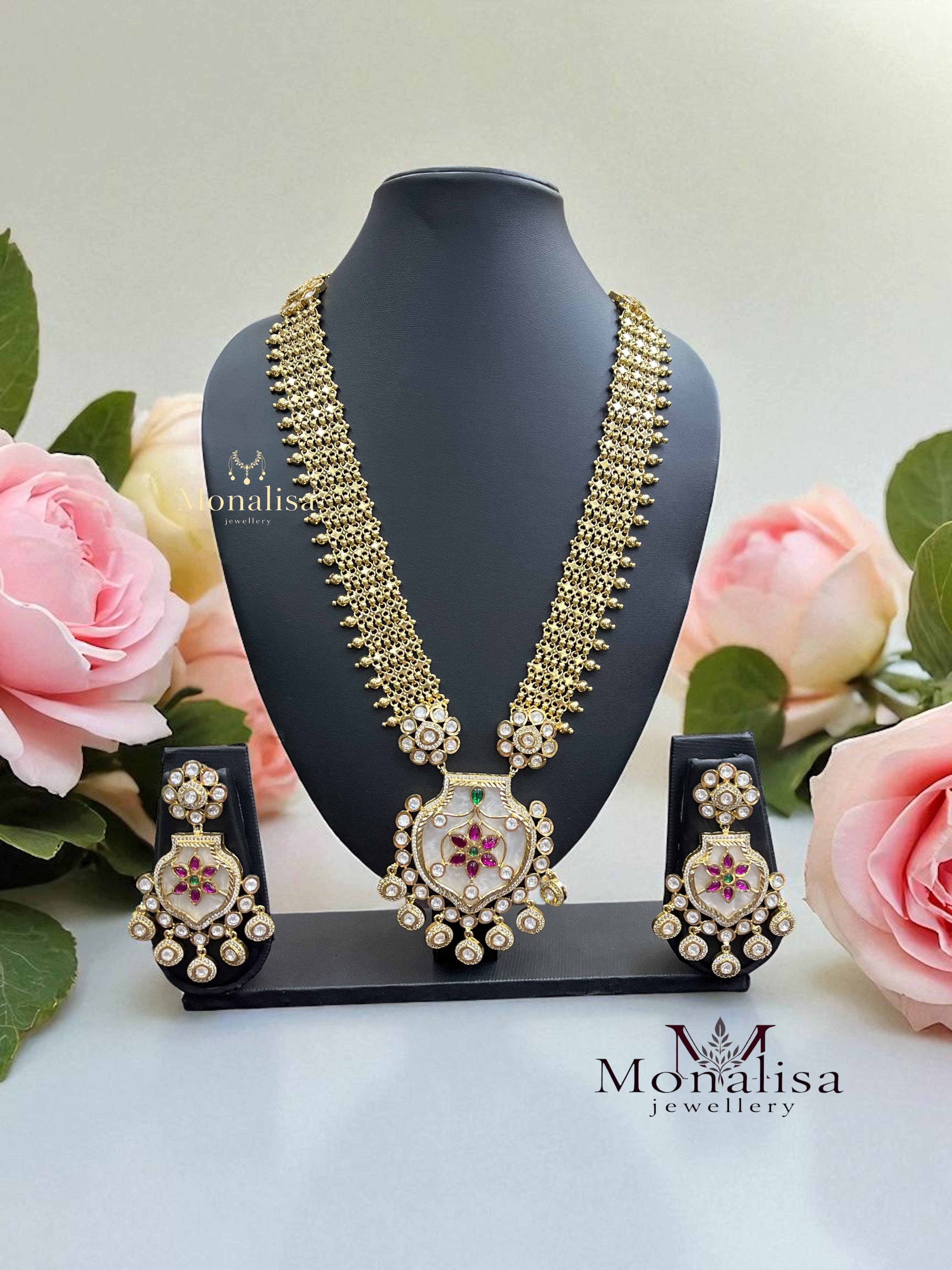 MOP Antique Designer Long Necklace