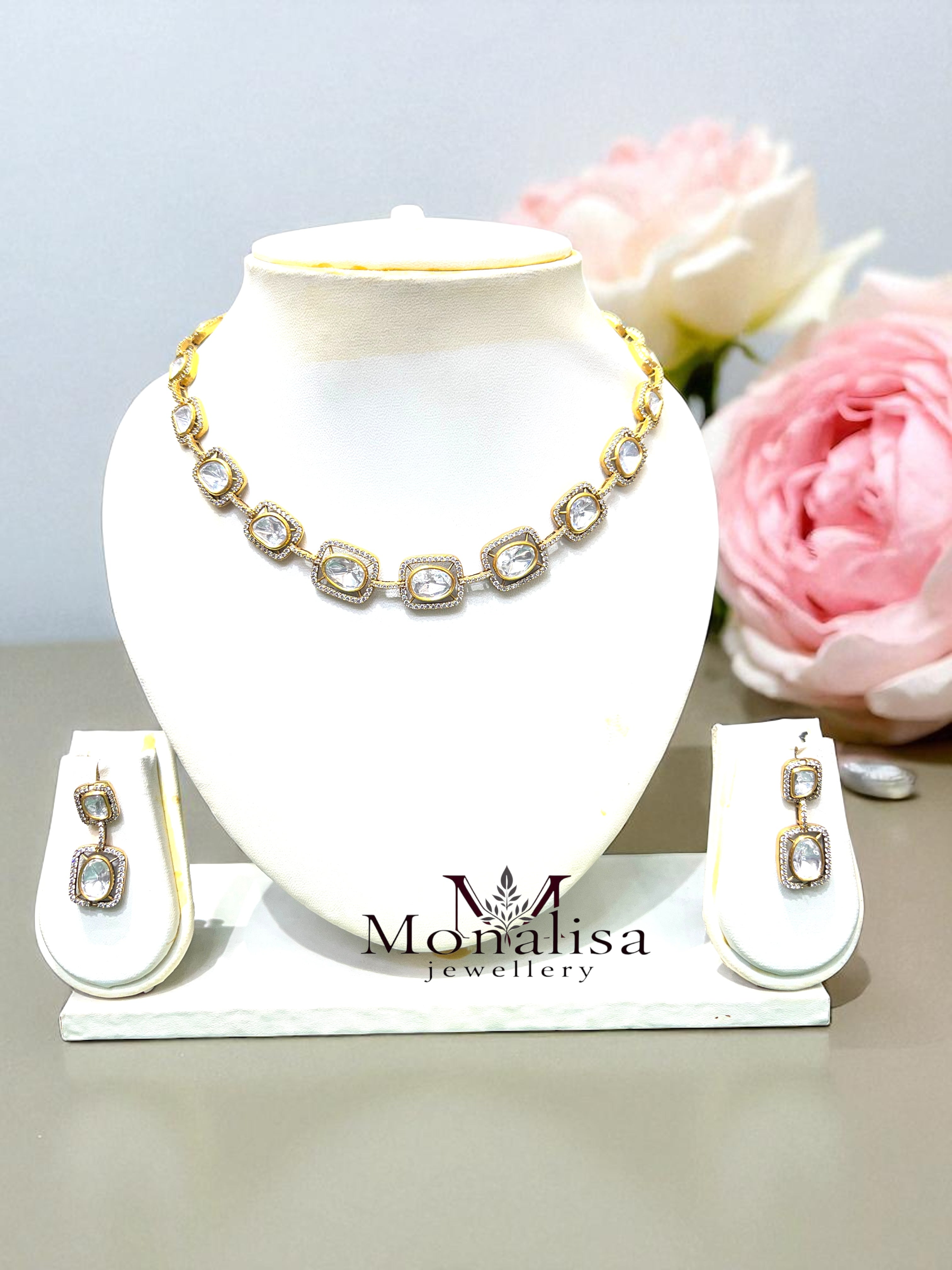 Medha Polki Designer Necklace Set