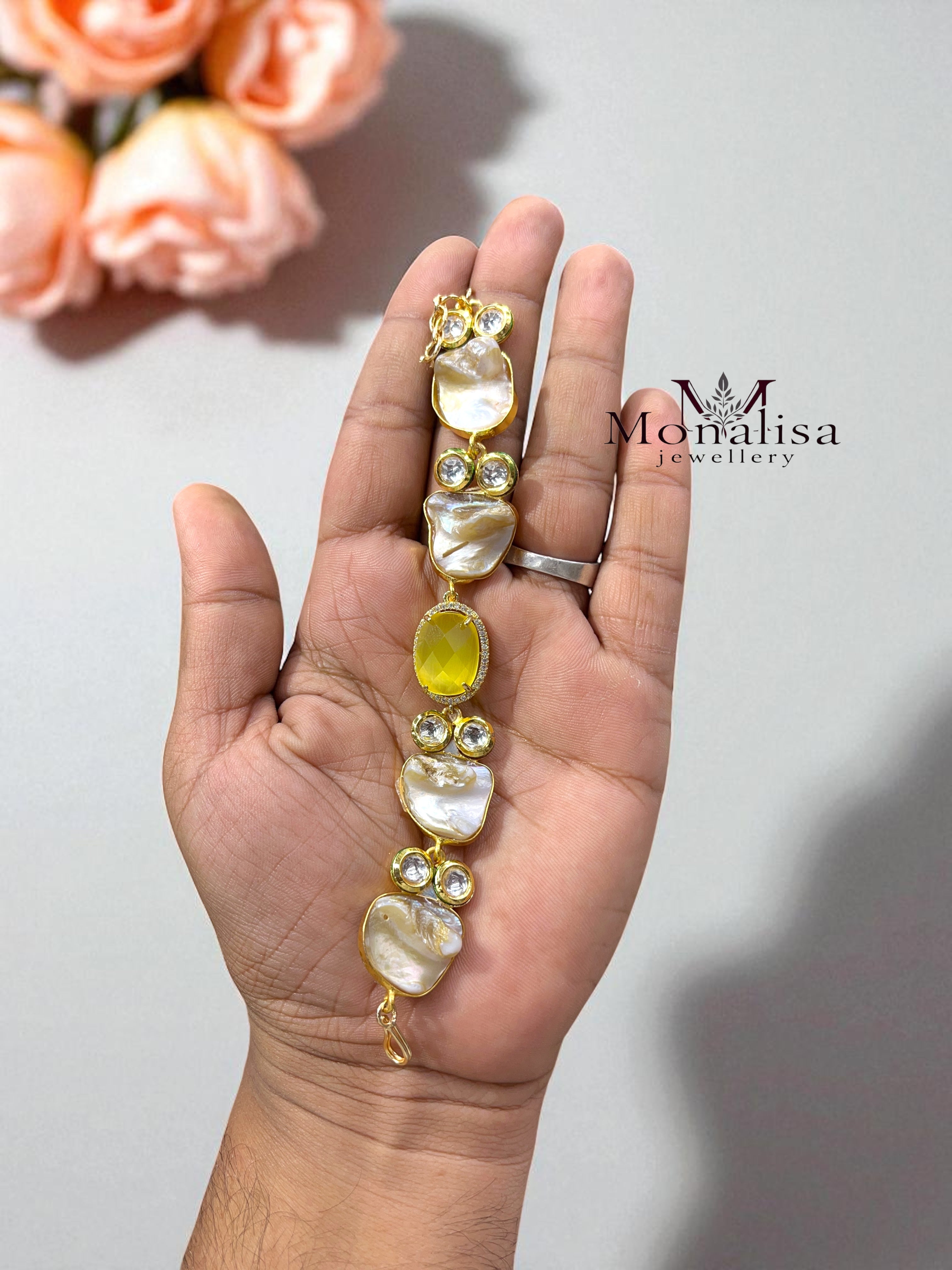 Yellow Baroque pearl Bracelet