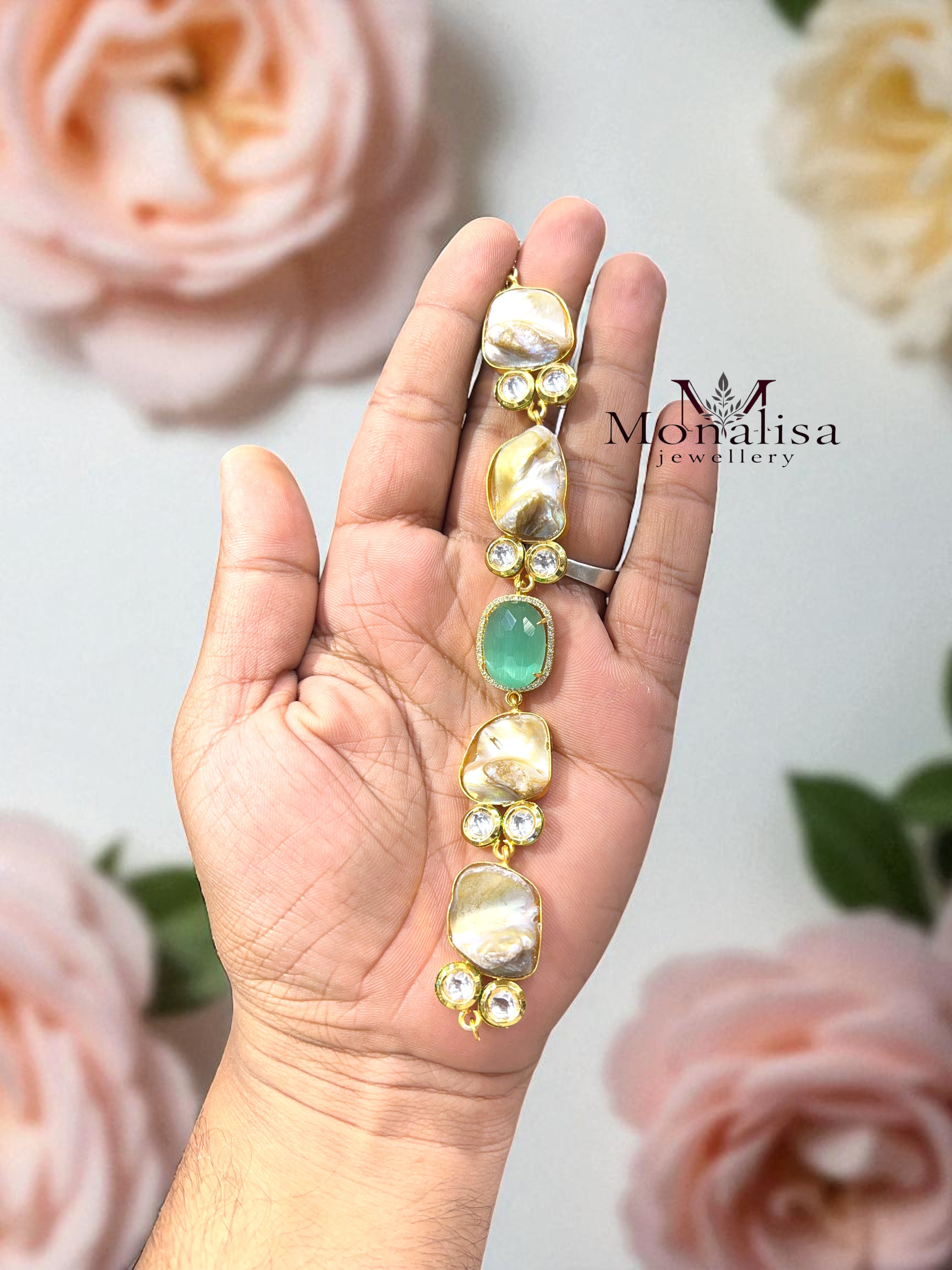 Mint Green Baroque pearl Bracelet